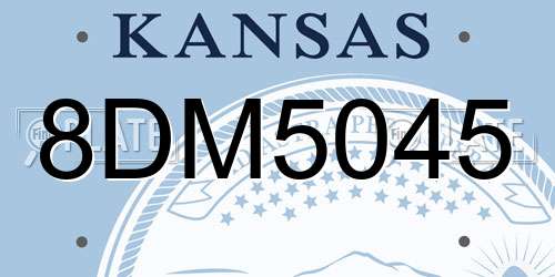 8DM5045 Kansas License Plate