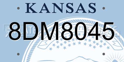 8DM8045 Kansas License Plate