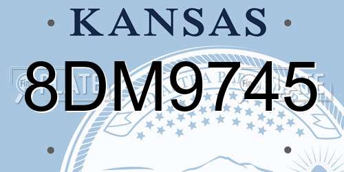 8DM9745 Kansas License Plate