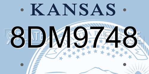 8DM9748 Kansas License Plate
