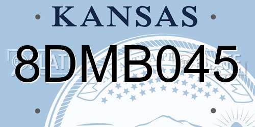 8DMB045 Kansas License Plate