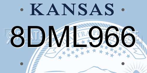 8DML966 Kansas License Plate