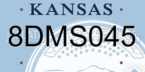 8DMS045 Kansas License Plate