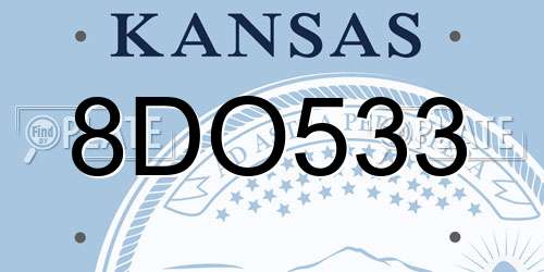 8DO533 Kansas License Plate