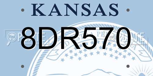 8DR570 Kansas License Plate