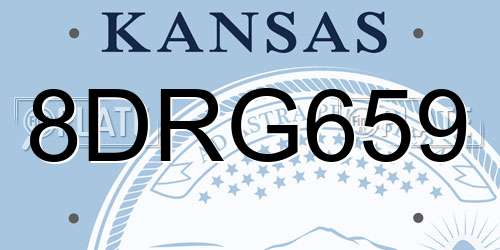 8DRG659 Kansas License Plate