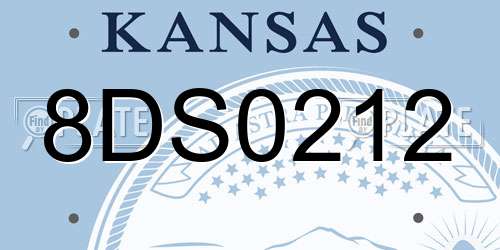 8DS0212 Kansas License Plate