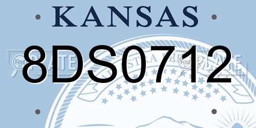8DS0712 Kansas License Plate