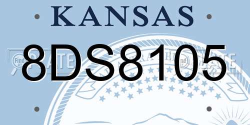 8DS8105 Kansas License Plate