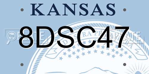 8DSC47 Kansas License Plate