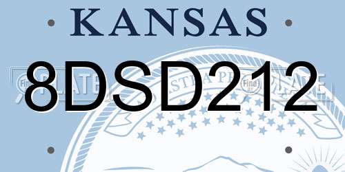 8DSD212 Kansas License Plate