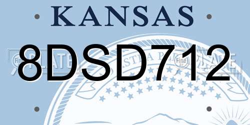 8DSD712 Kansas License Plate