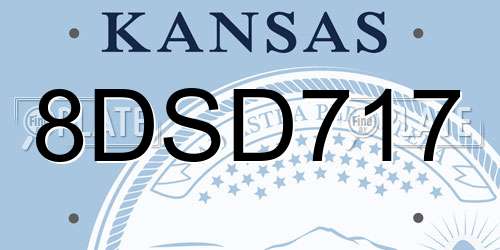 8DSD717 Kansas License Plate