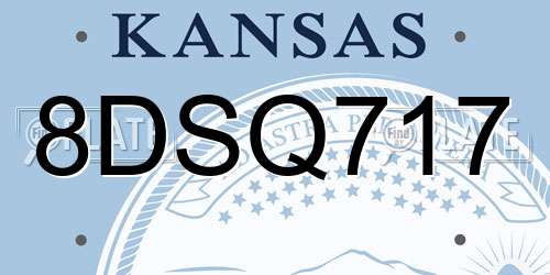 8DSQ717 Kansas License Plate