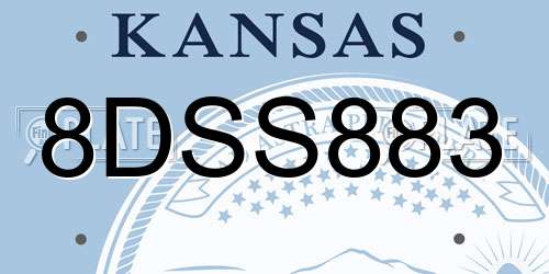 8DSS883 Kansas License Plate