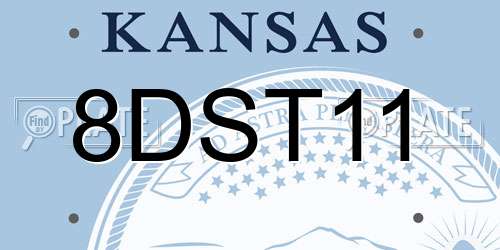 8DST11 Kansas License Plate