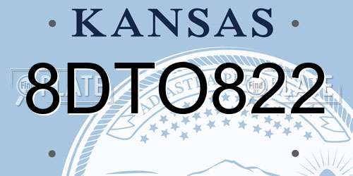 8DTO822 Kansas License Plate