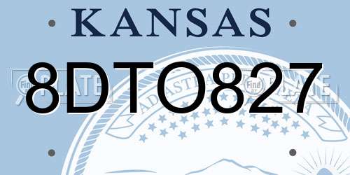 8DTO827 Kansas License Plate
