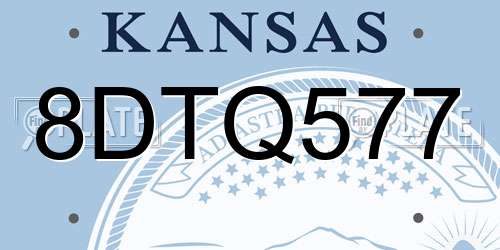 8DTQ577 Kansas License Plate