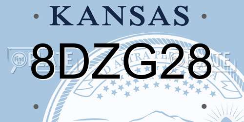 8DZG28 Kansas License Plate