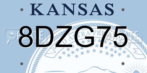 8DZG75 Kansas License Plate