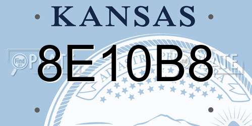 8E10B8 Kansas License Plate