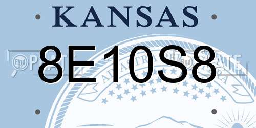 8E10S8 Kansas License Plate