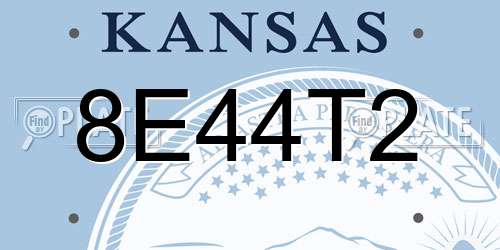 8E44T2 Kansas License Plate
