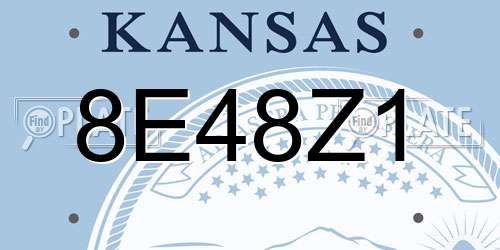 8E48Z1 Kansas License Plate