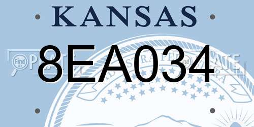 8EA034 Kansas License Plate