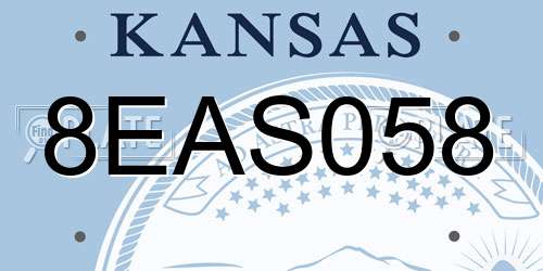 8EAS058 Kansas License Plate