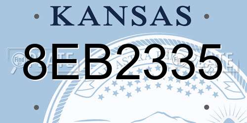 8EB2335 Kansas License Plate