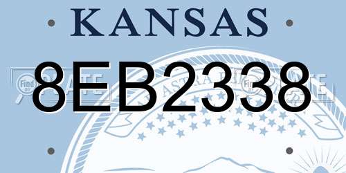 8EB2338 Kansas License Plate