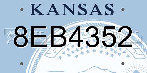 8EB4352 Kansas License Plate