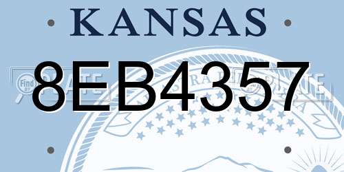 8EB4357 Kansas License Plate