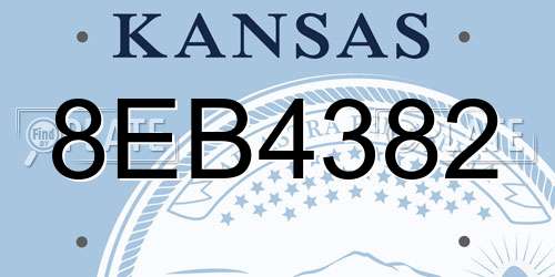 8EB4382 Kansas License Plate