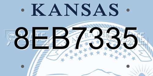 8EB7335 Kansas License Plate