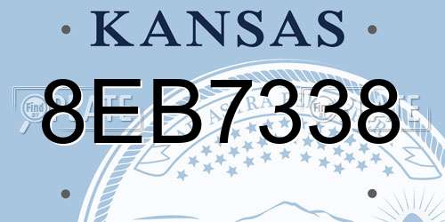 8EB7338 Kansas License Plate