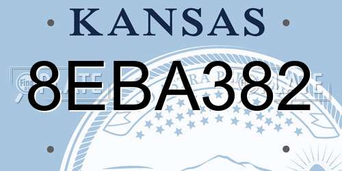 8EBA382 Kansas License Plate