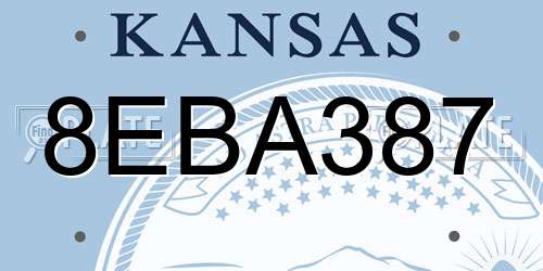 8EBA387 Kansas License Plate