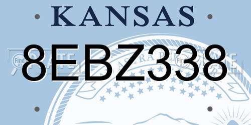 8EBZ338 Kansas License Plate