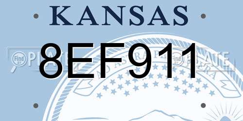 8EF911 Kansas License Plate