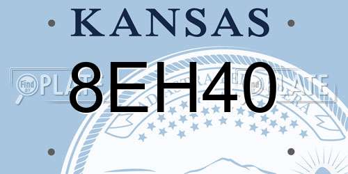 8EH40 Kansas License Plate