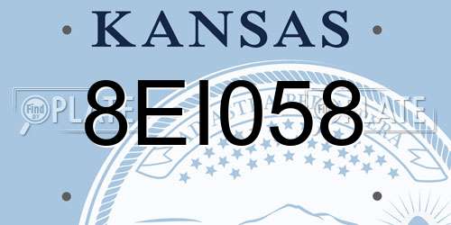 8EI058 Kansas License Plate