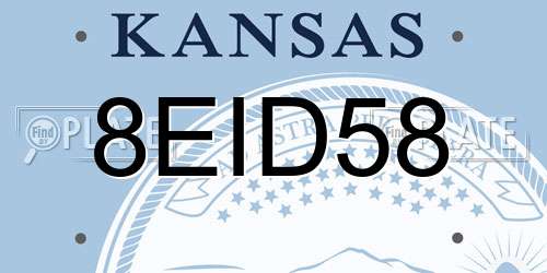 8EID58 Kansas License Plate
