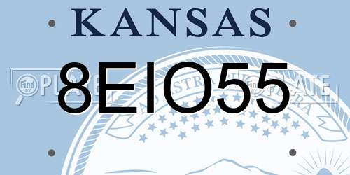 8EIO55 Kansas License Plate