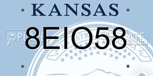 8EIO58 Kansas License Plate