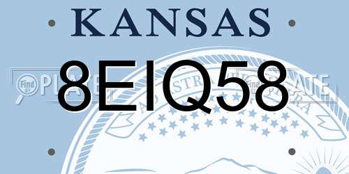 8EIQ58 Kansas License Plate