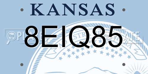 8EIQ85 Kansas License Plate