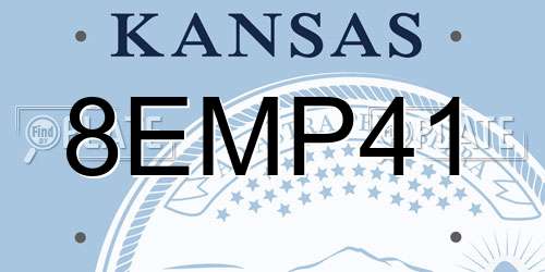 8EMP41 Kansas License Plate